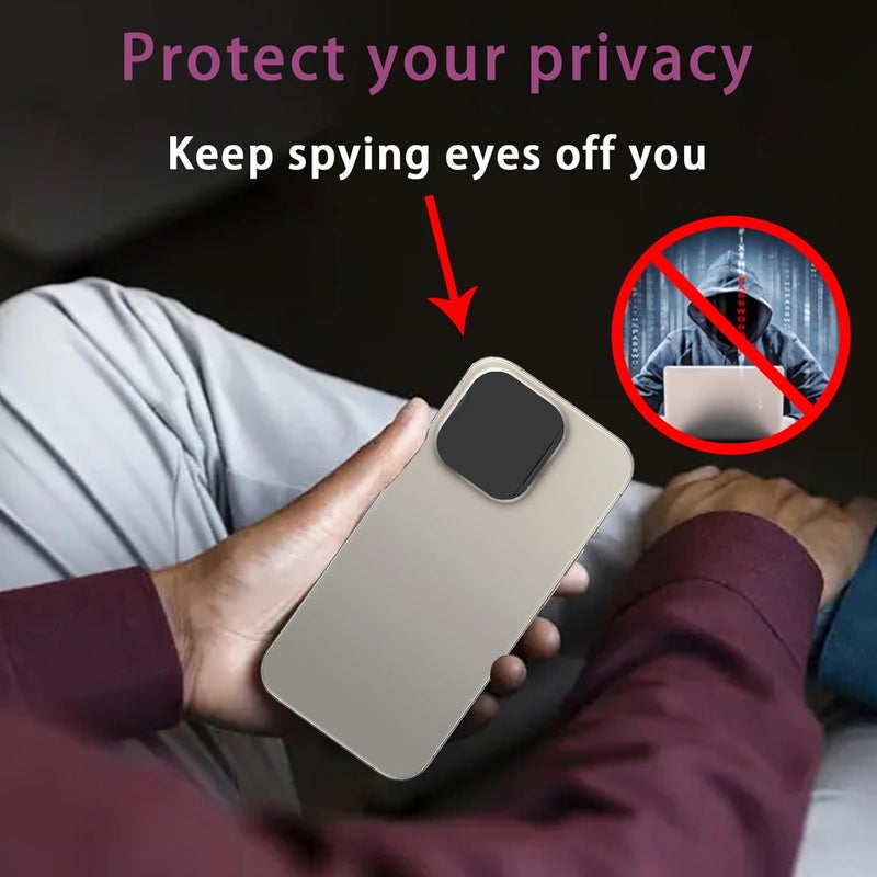 EYSOFT Phone Camera Lens Cover Compatible for Phone 15 Pro/ 15 Pro Max,Camera Lens Protector to Protect Privacy and Security,Strong Adhesive Black-2 Pack - Image 4